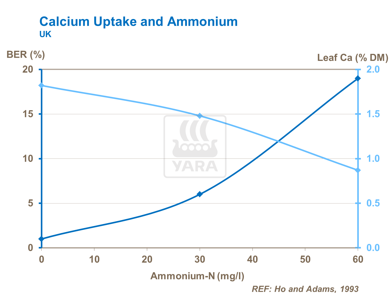 Calcium uptake and ammonium