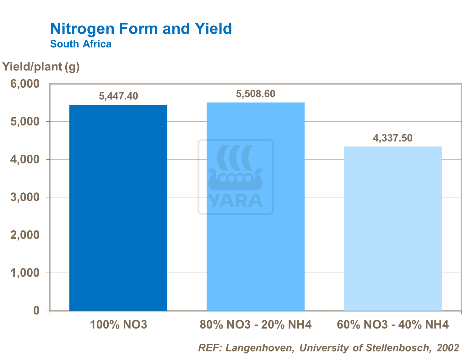 nitrogen form and tomato yield